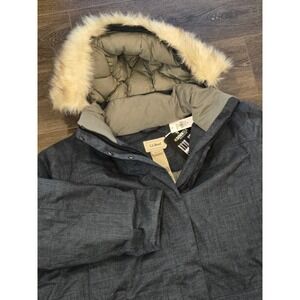 LL Bean DownTek Baxter State Parka Womens 3X Blue Grey New Hooded Winter Jacket